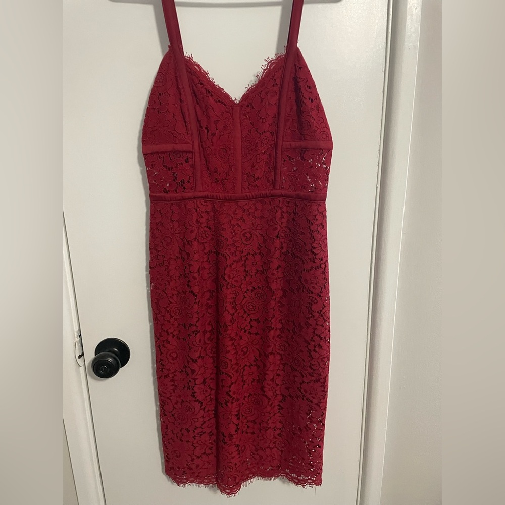 Express red lace dress